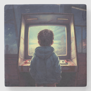 The Final Level   A Retro Arcade Dream Stone Coaster