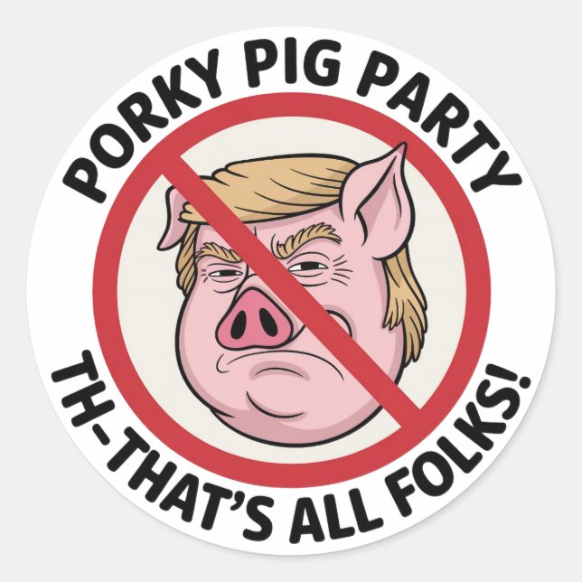 The Final Snort: Ending the Political Monopoly Classic Round Sticker (Front)