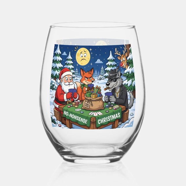The Final Stake Stemless Wine Glass (Front)