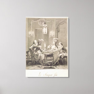 The Fine Supper, 1781, engraved by I.S. Helman (17 Canvas Print