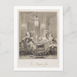 The Fine Supper, 1781, engraved by I.S. Helman (17 Postcard