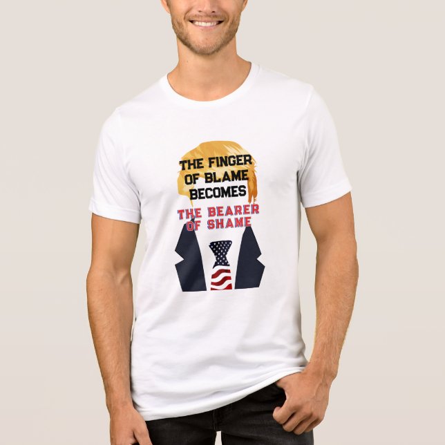 The Finger Of Blame Trump T-Shirt Tri-Blend Shirt (Front)