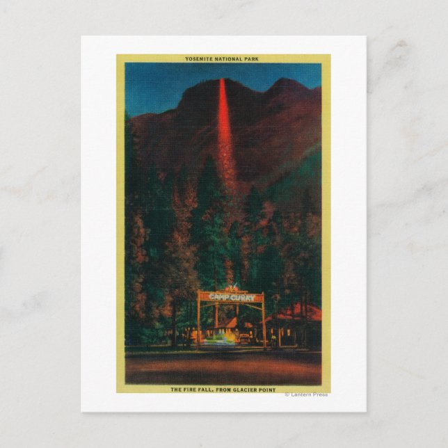 The Fire Fall from Glacier Point Postcard (Front)