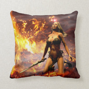 the fire goddess throw pillow