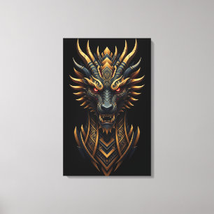 The Fire Guardian – Abstract Dragon Canvas Print