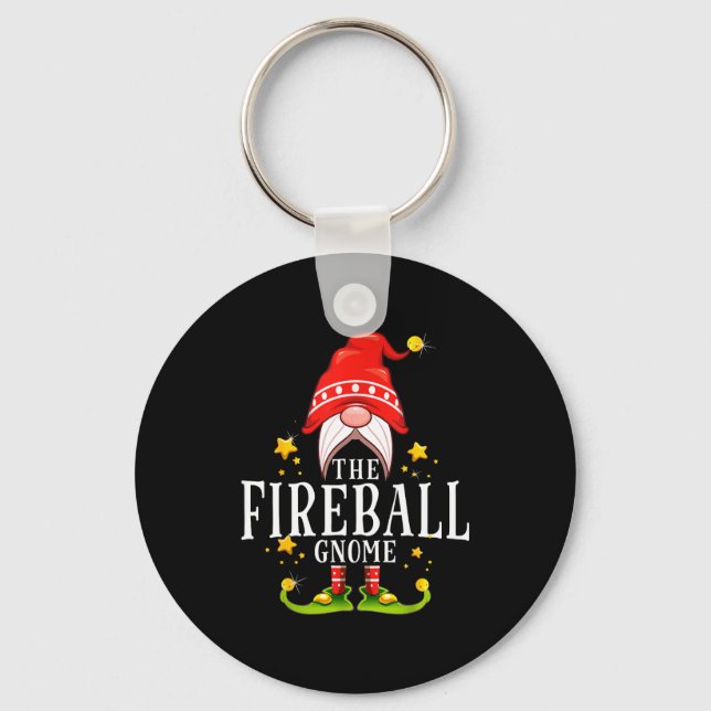 The Fireball Gnome Christmas Matching  Keychain (Front)