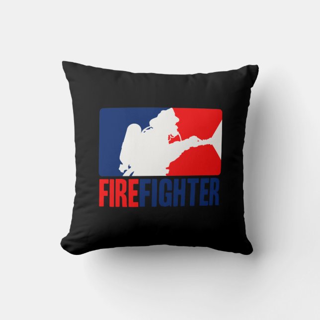 The Firefighter Action Throw Pillow (Front)