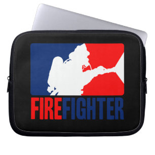 The Firefighter Vibrant Red and Blue Laptop Sleeve