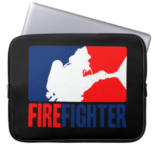 The Firefighter Vibrant Red and Blue Laptop Sleeve