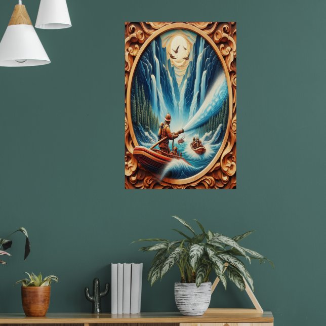 The firefighters loaded onto their boat poster (Living Room 1)