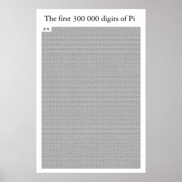 The first 300 000 digits of Pi Poster Zazzle.ca