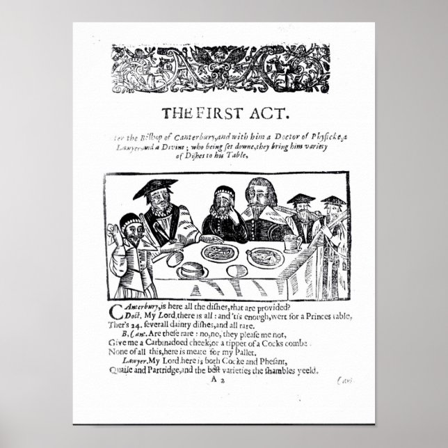 The First Act, a satirical play against Poster (Front)