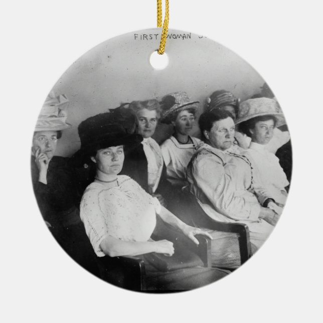 The First All Woman Jury in Las Angeles from 1911 Ceramic Ornament (Front)