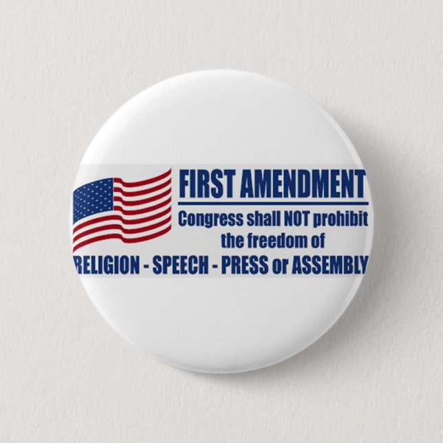 The First Amendment 2 Inch Round Button (Front)