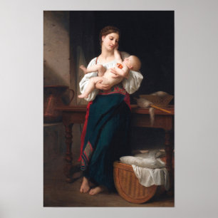 The First Caress by William Bouguereau Poster