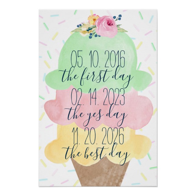 The First Day, Best Day, Yes Day Ice Cream Bridal Poster (Front)