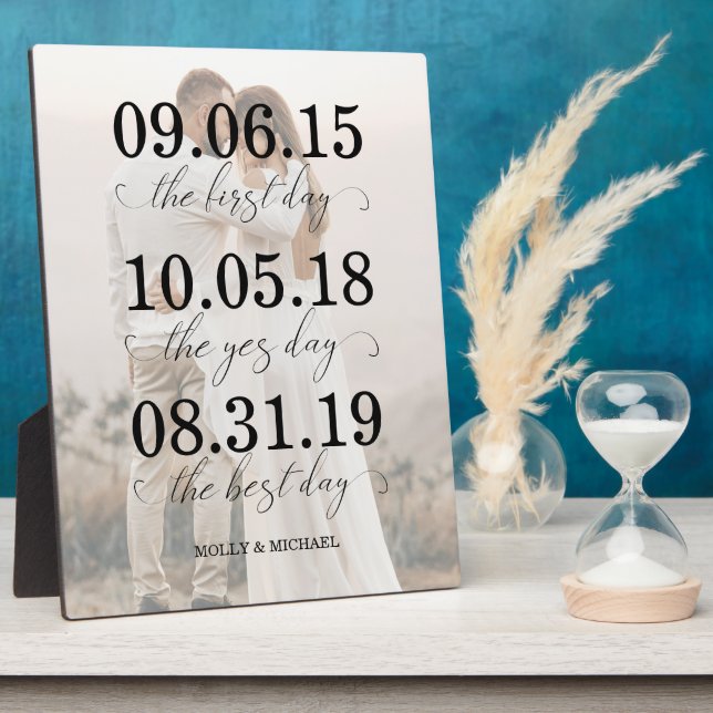 The First Day, The Yes Day, The Best Day Photo Plaque (Side)
