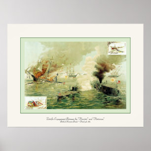 The First Encounter of Iron-Clads Poster