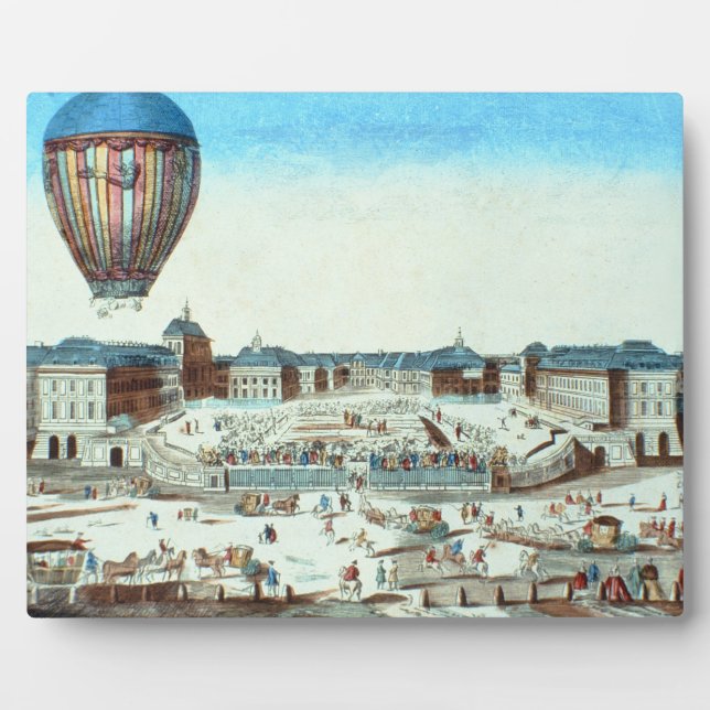 The first flight of Pilatre du Rozier's hot-air ba Plaque (Front)