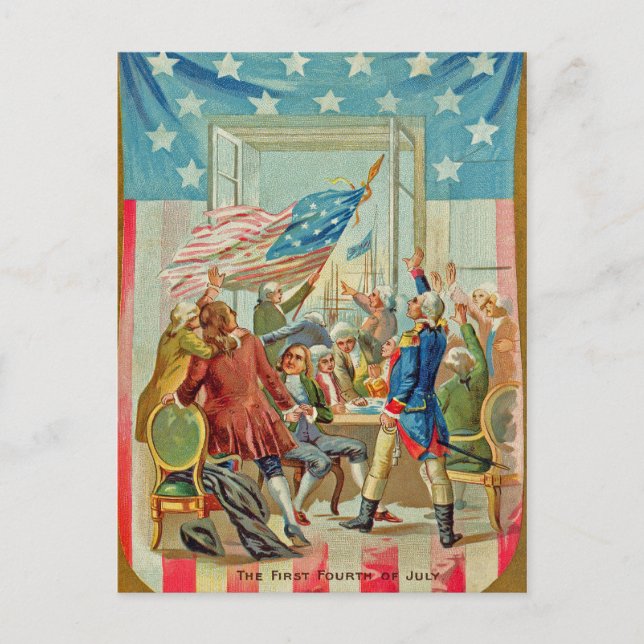 The First Fourth Of July Vintage Postcard (Front)