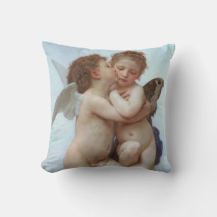 The First Kiss, Amor and Psyche, Bouguereau Throw Pillow