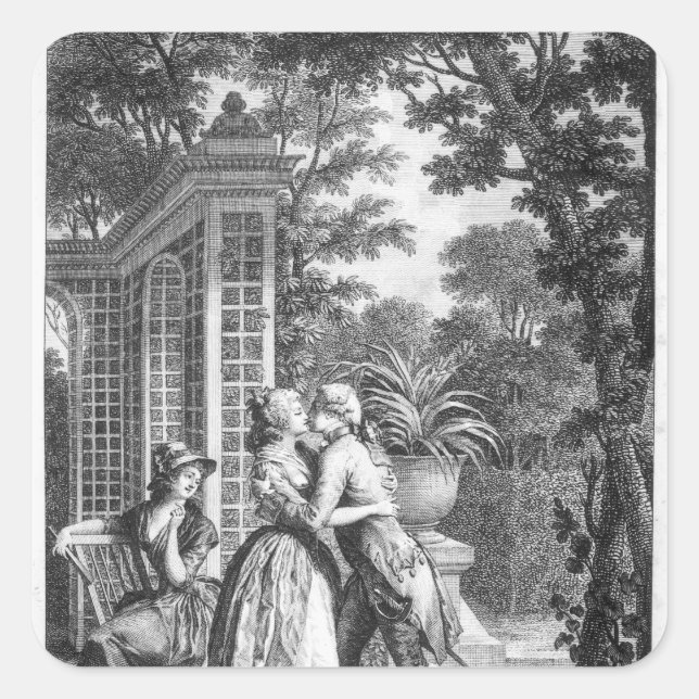 The First Kiss of Love Square Sticker (Front)