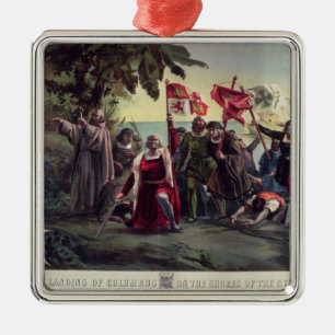 The First Landing of Columbus Metal Ornament