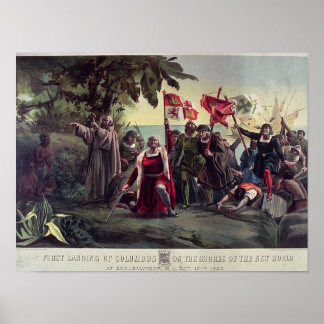The First Landing of Columbus Poster (Front)