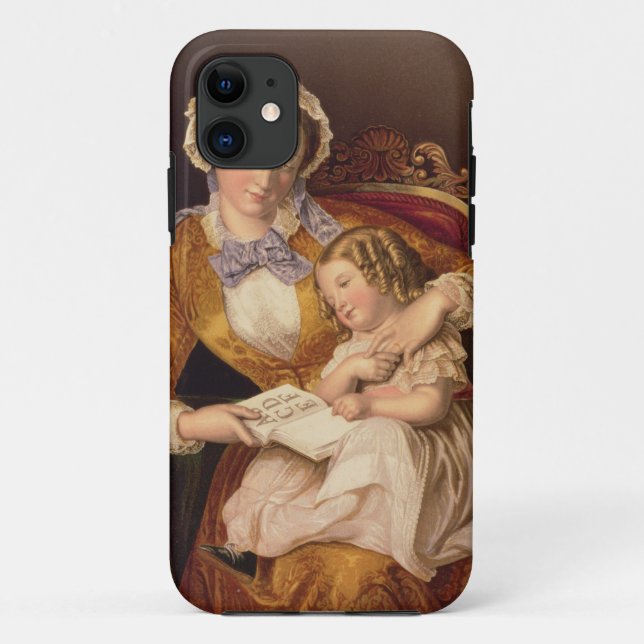 The First Lesson, pub. by Baxter, 1855 (print) Case-Mate iPhone Case (Back)