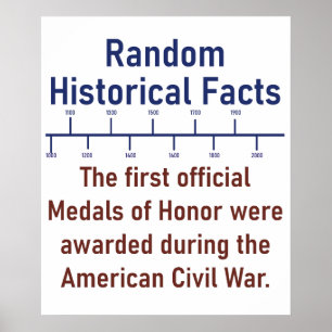 The First Official Medals Of Honor  - History Fact Poster