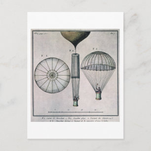 The First Parachute Descent by Andre-Jacques Garne Postcard