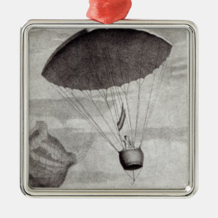 The First Parachute Descent Metal Ornament