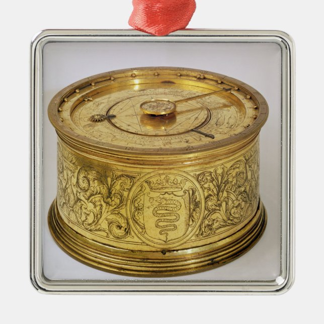The first spring driven clock with fusee, 1525 metal ornament (Front)
