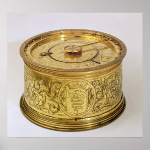 The first spring driven clock with fusee, 1525 poster
