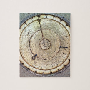 The first spring driven clock with fusee, view of jigsaw puzzle