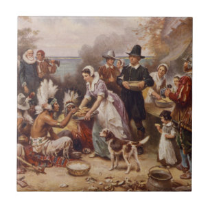 The first Thanksgiving 1621 c.1932 Tile