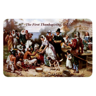 The First Thanksgiving, 1621. Fine Art  Magnet