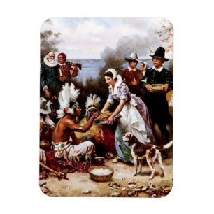 The First Thanksgiving, 621. Fine Art Gift  Magnet