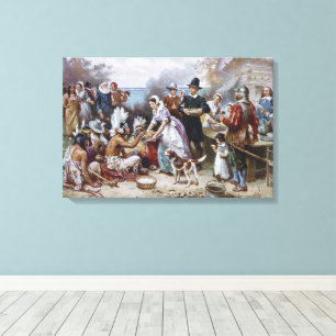 The First Thanksgiving by Jean Ferris c. 1912 Canvas Print