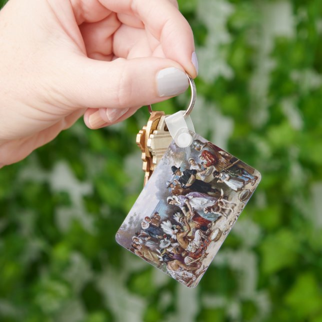 The First Thanksgiving by Jean Ferris c. 1912 Keychain (Hand)