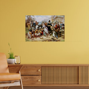 The First Thanksgiving, history painting, Poster