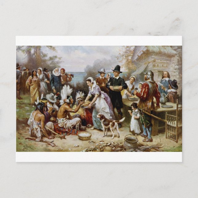 The First Thanksgiving Holiday Postcard (Front)