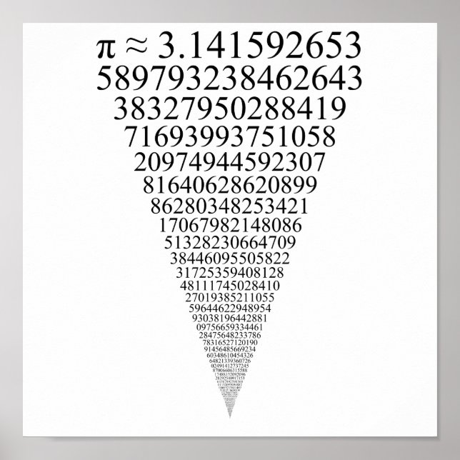 The First Thousand Digits of Pi (looks infinite) Poster (Front)