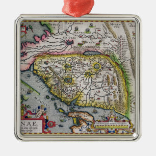 The First Western Atlas China 1584 Metal Ornament