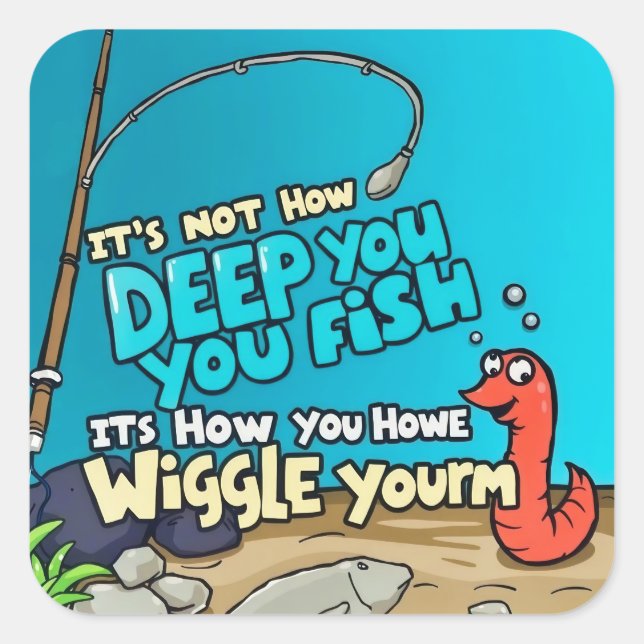 The Fish and the Worm Square Sticker (Front)