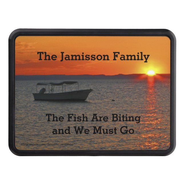 The Fish Are Biting Fishing Boat Trailer Trailer Hitch Cover (Front)
