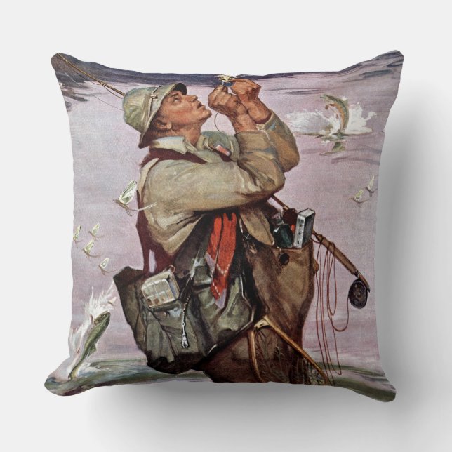 The Fish are Jumping Throw Pillow (Front)