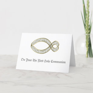 The Fish  Christian symbol. Holiday Card