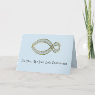 The Fish  Christian symbol. Holiday Card