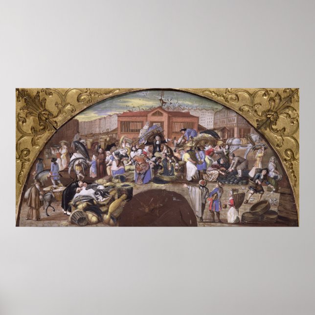 The Fish Market at Les Halles, c.1660 Poster (Front)